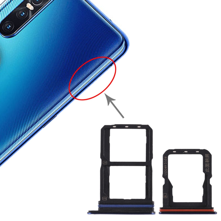 For Vivo S1 Pro SIM Card Tray + SIM Card Tray + Micro SD Card Tray (Blue) - Card Tray by buy2fix | Online Shopping UK | buy2fix