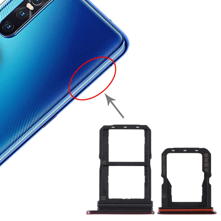 For Vivo S1 Pro SIM Card Tray + SIM Card Tray + Micro SD Card Tray (Red) - Card Tray by buy2fix | Online Shopping UK | buy2fix