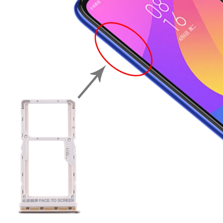 SIM Card Tray + SIM Card Tray / Micro SD Card Tray for Xiaomi Mi CC9e / Mi A3(Silver) by buy2fix