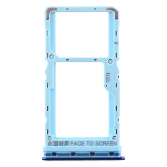 SIM Card Tray + SIM Card Tray / Micro SD Card Tray for Xiaomi Mi CC9e / Mi A3(Blue) - Card Tray by buy2fix | Online Shopping UK | buy2fix