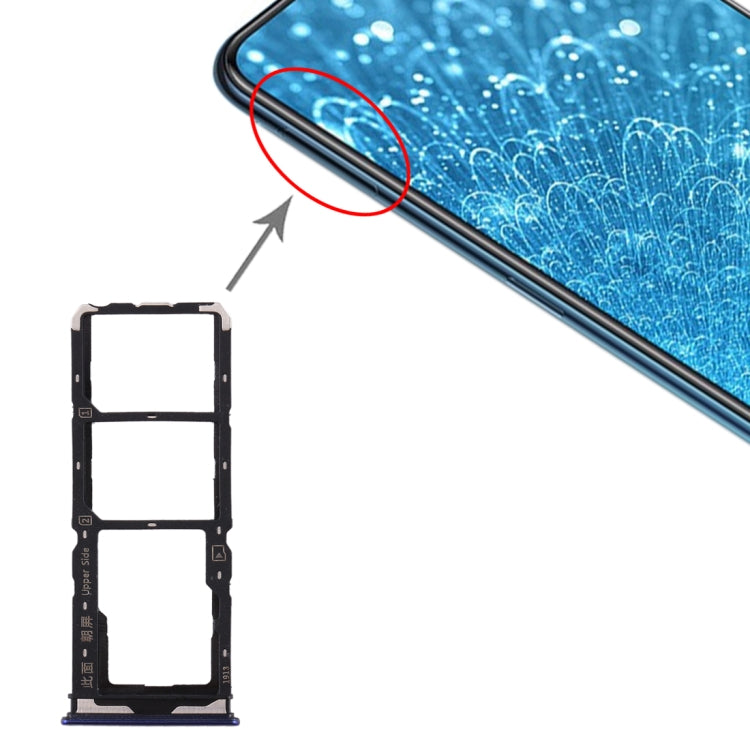 For Vivo Y7s SIM Card Tray + SIM Card Tray + Micro SD Card Tray (Purple) - Card Tray by buy2fix | Online Shopping UK | buy2fix