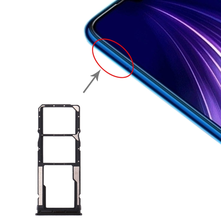 SIM Card Tray + SIM Card Tray + Micro SD Card Tray for Xiaomi Redmi Note 8 (Black) - Card Tray by buy2fix | Online Shopping UK | buy2fix