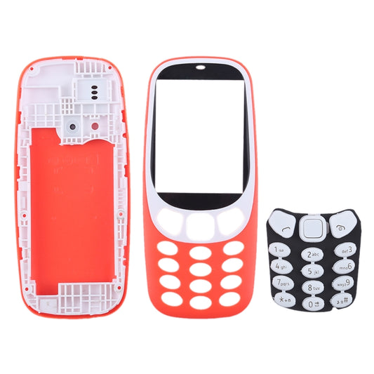 Full Assembly Housing Cover with Keyboard for Nokia 3310(Red) by buy2fix