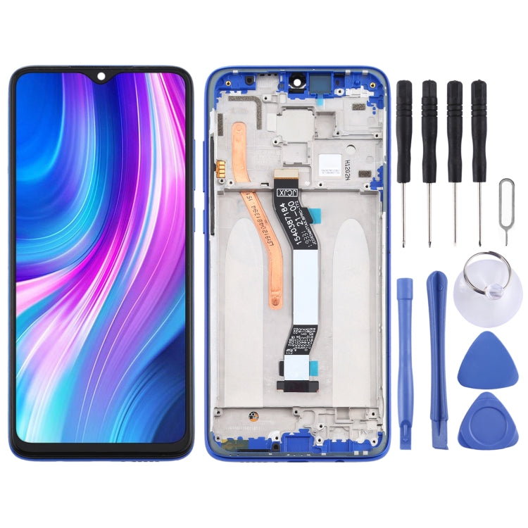 TFT LCD Screen for Xiaomi Redmi Note 8 Pro Digitizer Full Assembly with Frame (Double SIM Card Version)(Blue) - LCD Screen by buy2fix | Online Shopping UK | buy2fix