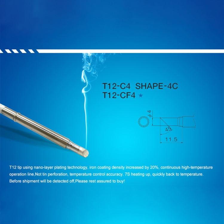 QUICKO T12-CF4 Lead-free Soldering Iron Tip - Soldering Iron Tip by Quicko | Online Shopping UK | buy2fix