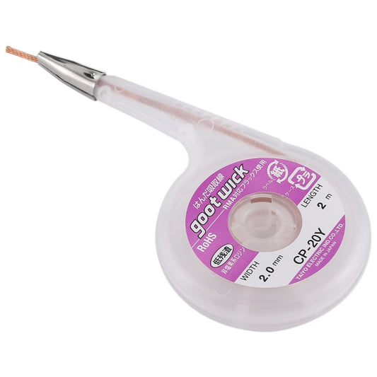 2.0mm Soldering wick Desoldering Braid Solder Wire Suction-line, Length: 2m by buy2fix