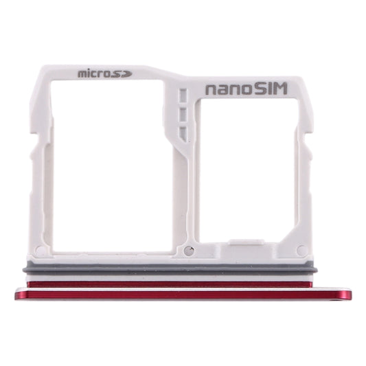 SIM Card Tray + Micro SD Card Tray for LG V40 ThinQ (Red) by buy2fix
