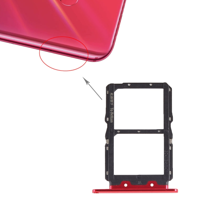 SIM Card Tray + SIM Card Tray for Huawei Nova 4 (Red) by buy2fix