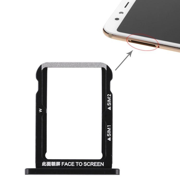 Double SIM Card Tray for Xiaomi Mi 6X (Black) by buy2fix