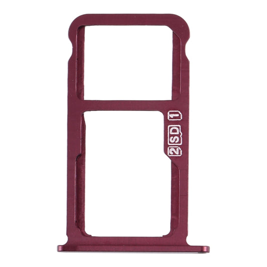 SIM Card Tray + SIM Card Tray / Micro SD Card Tray for Nokia X7 / 8.1 / 7.1 Plus / TA-1131(Purplish Red) by buy2fix