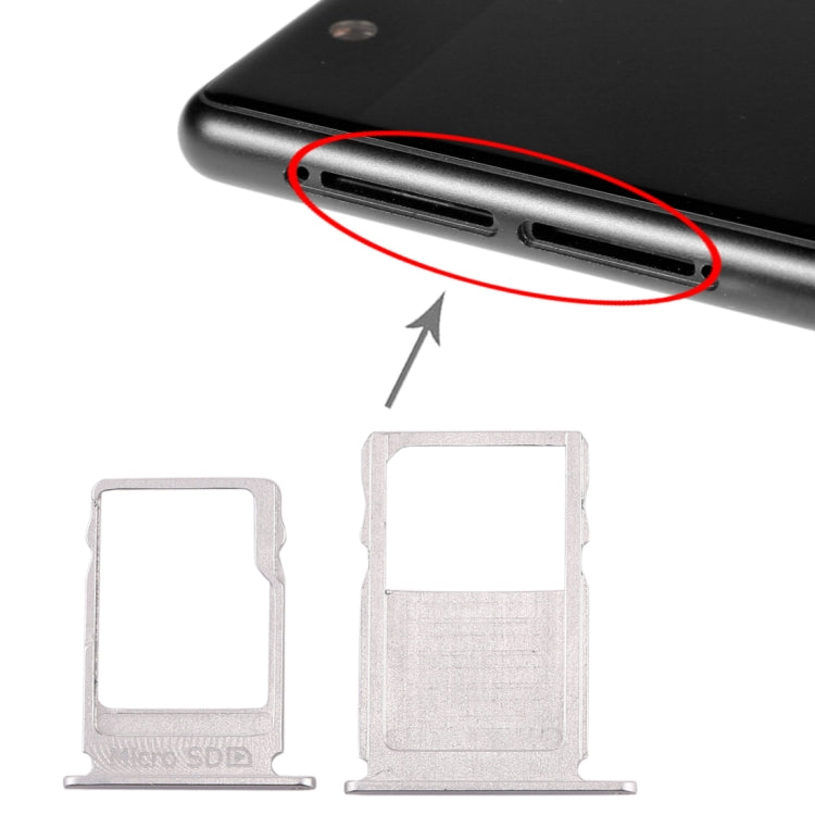 SIM Card Tray + Micro SD Card Tray for Nokia 3 TA-1020 TA-1028 TA-1032 TA-1038(Silver) - Card Tray by buy2fix | Online Shopping UK | buy2fix