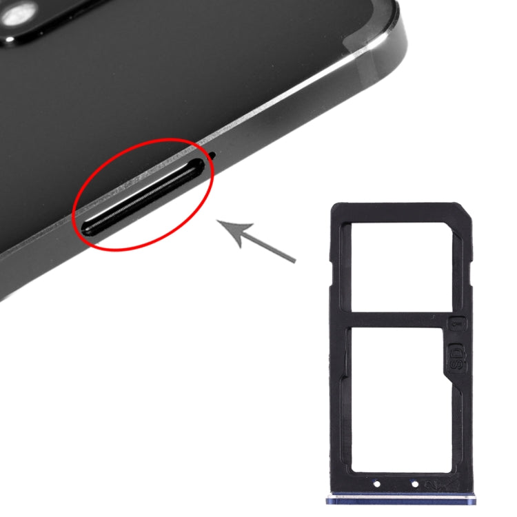SIM Card Tray + SIM Card Tray / Micro SD Card Tray for Nokia 6 TA-1000 TA-1003 TA-1021 TA-1025 TA-1033 TA-1039 (Blue) - Card Tray by buy2fix | Online Shopping UK | buy2fix