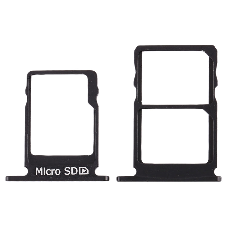 SIM Card Tray + SIM Card Tray + Micro SD Card Tray for Nokia 5 / N5 TA-1024 TA-1027 TA-1044 TA-1053 (Black) - Card Tray by buy2fix | Online Shopping UK | buy2fix