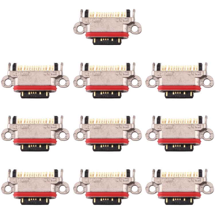 For OPPO R17 10pcs Charging Port Connector - Single Tail Connector by buy2fix | Online Shopping UK | buy2fix