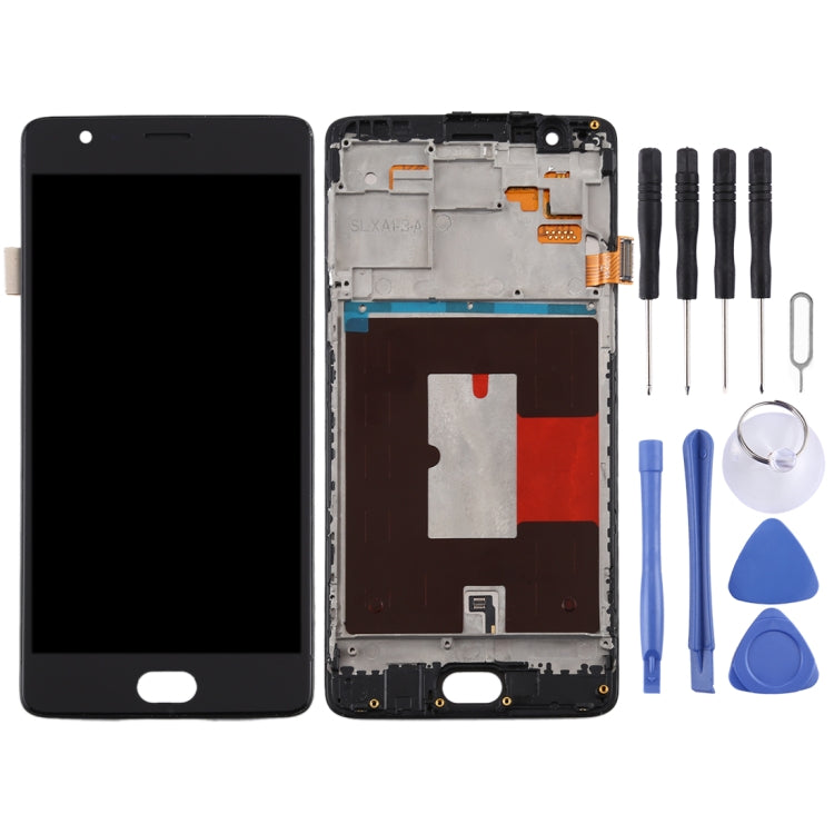 For OnePlus 3 / 3T A3000 A3010 TFT Material LCD Screen and Digitizer Full Assembly with Frame (Black) - LCD Screen by buy2fix | Online Shopping UK | buy2fix