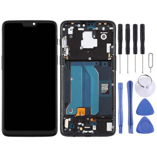 For OnePlus 6 A6000 TFT Material LCD Screen and Digitizer Full Assembly with Frame (Black) by buy2fix