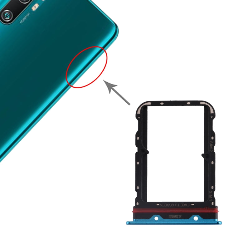 SIM Card Tray + SIM Card Tray for Xiaomi Mi CC9 Pro/Mi Note 10/Mi Note 10 Pro/Mi Note 10 Lite(Blue) by buy2fix