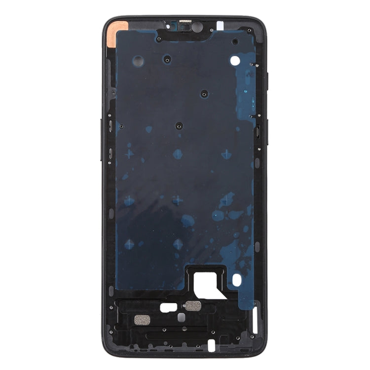 For OnePlus 6 Front Housing LCD Frame Bezel Plate with Side Keys (Frosted Black) - Frame Bezel Plate by buy2fix | Online Shopping UK | buy2fix
