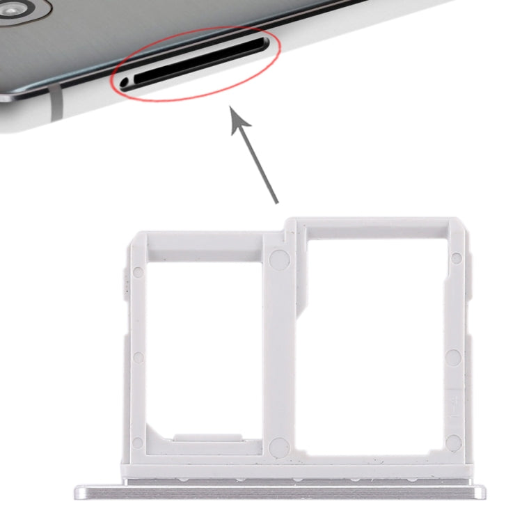 SIM Card Tray + Micro SD Card Tray for LG Q6 / M700 / M700N / G6 Mini (Silver) - For LG by buy2fix | Online Shopping UK | buy2fix