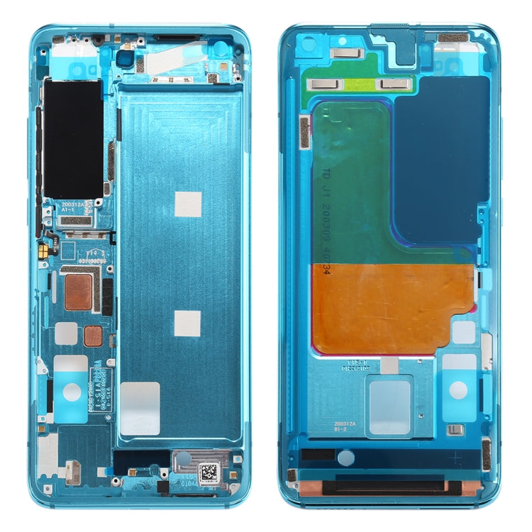 Front Housing LCD Frame Bezel Plate for Xiaomi Mi 10 5G / Mi 10 Pro 5G(Blue) - Frame Bezel Plate by buy2fix | Online Shopping UK | buy2fix