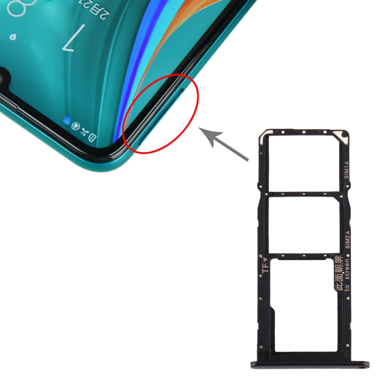 SIM Card Tray + SIM Card Tray + Micro SD Card Tray for Huawei Enjoy 10e / Honor Play 9A (Black) by buy2fix