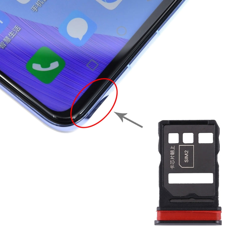 SIM Card Tray + SIM Card Tray for Honor V30 Pro / Honor V30(Black) by buy2fix