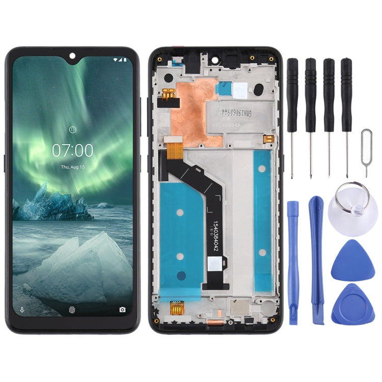 TFT LCD Screen for Nokia 7.2 TA-1196 Digitizer Full Assembly with Frame (Black) - LCD Screen by buy2fix | Online Shopping UK | buy2fix