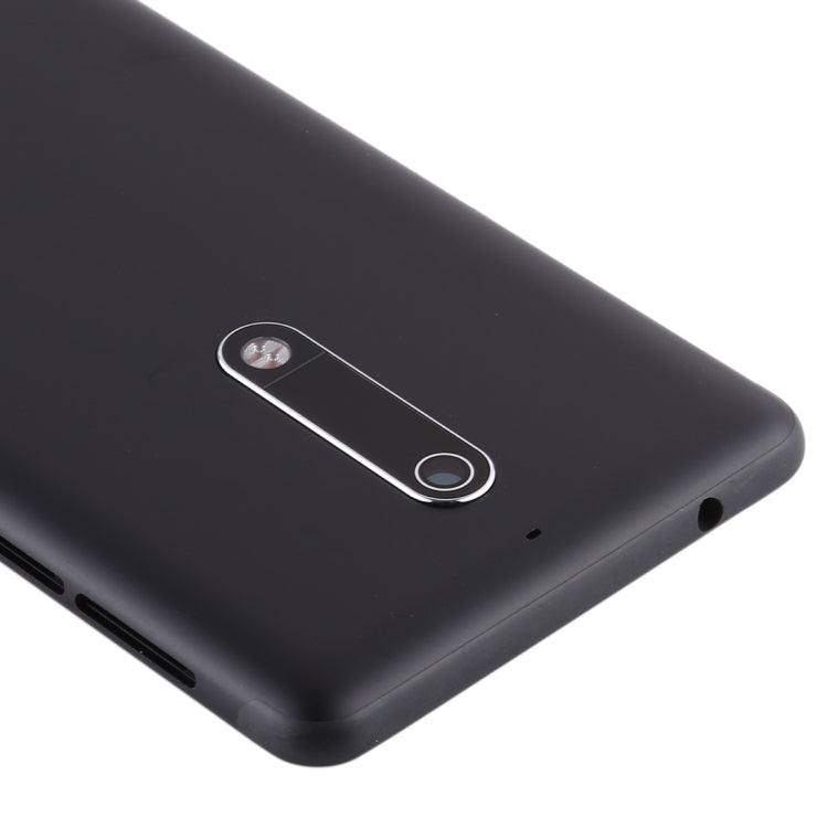 Battery Back Cover with Power & Volume Button Flex Cable & Camera Lens Cover for Nokia 5 TA-1024 TA-1027 TA-1044 TA-1053(Black) - Back Cover by buy2fix | Online Shopping UK | buy2fix