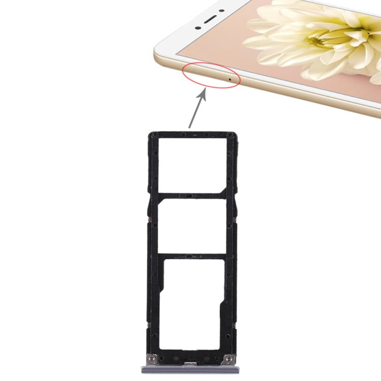 2 SIM Card Tray + Micro SD Card Tray for Xiaomi Redmi Note 5A(Grey) by buy2fix