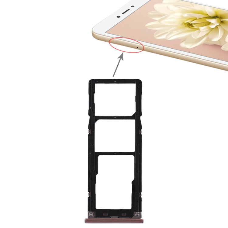 2 SIM Card Tray + Micro SD Card Tray for Xiaomi Redmi Note 5A(Rose Gold) by buy2fix