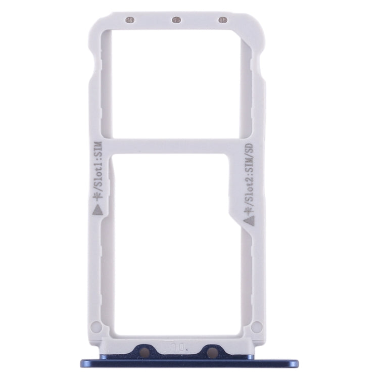 SIM Card Tray + SIM Card Tray / Micro SD Card Tray for Huawei Honor V9 (Blue) - Card Socket by buy2fix | Online Shopping UK | buy2fix