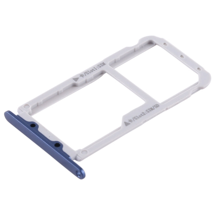 SIM Card Tray + SIM Card Tray / Micro SD Card Tray for Huawei Honor V9 (Blue) - Card Socket by buy2fix | Online Shopping UK | buy2fix
