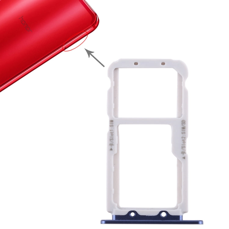 SIM Card Tray + SIM Card Tray / Micro SD Card for Huawei Honor View 10 / V10(Blue) by buy2fix