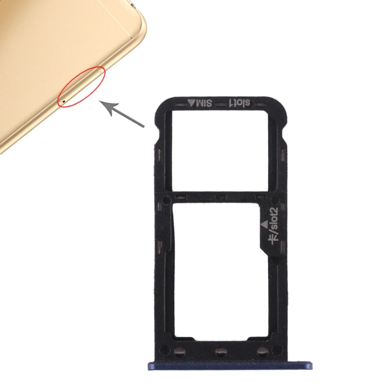SIM Card Tray + SIM Card Tray / Micro SD Card for Huawei Enjoy 7 (Blue) by buy2fix