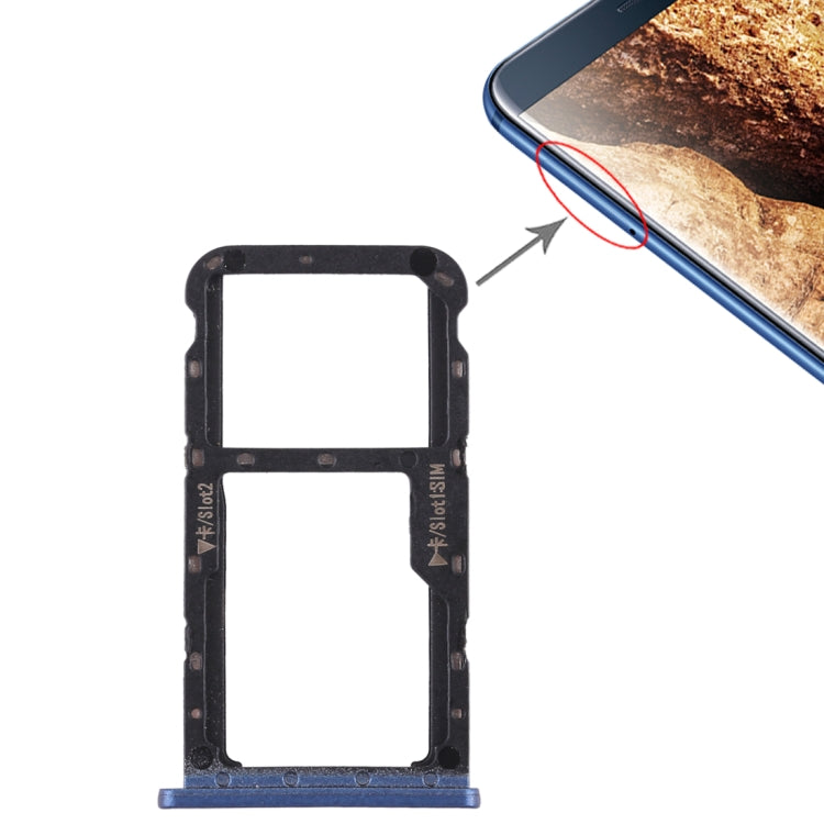 SIM Card Tray + SIM Card Tray / Micro SD Card for Huawei Maimang 6(Blue) by buy2fix