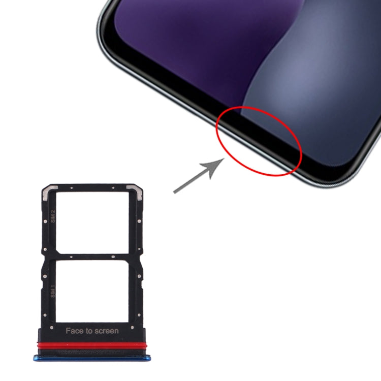 SIM Card Tray + SIM Card Tray for Xiaomi Mi 10 Lite 5G (Blue) - Card Tray by buy2fix | Online Shopping UK | buy2fix