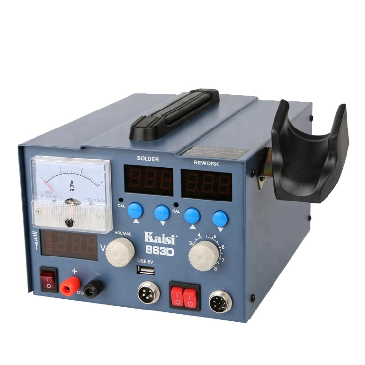 Kaisi K-863D 3 in 1 Hot Air Gun Soldering Station SMD Rework Station With 3A DC Power Supply for Phone PCB Welding Repair Machine, US Plug by Kaisi