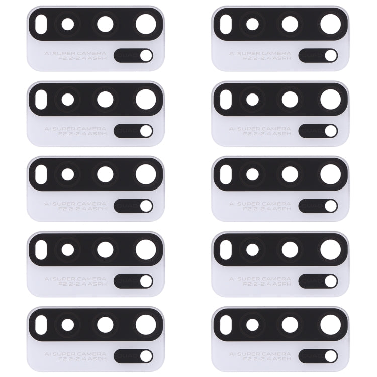 For Vivo Y50 1935, V1965A / Vivo Y30 1938 10pcs Back Camera Lens (White) - Camera Parts by buy2fix | Online Shopping UK | buy2fix