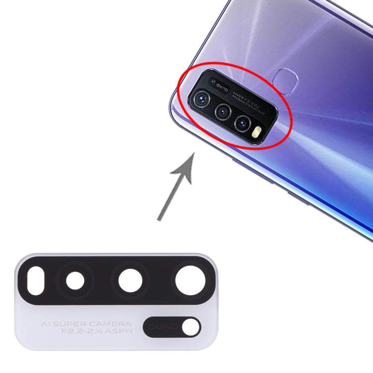For Vivo Y50 1935, V1965A / Vivo Y30 1938 10pcs Back Camera Lens (White) - Camera Parts by buy2fix | Online Shopping UK | buy2fix