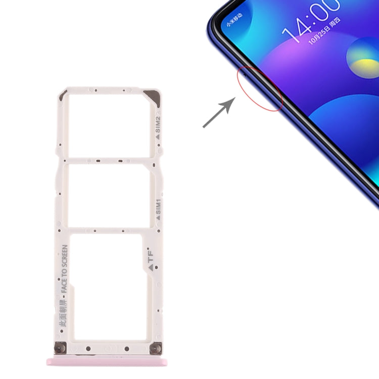 SIM Card Tray + SIM Card Tray + Micro SD Card Tray for Xiaomi Mi Play(Pink) by buy2fix