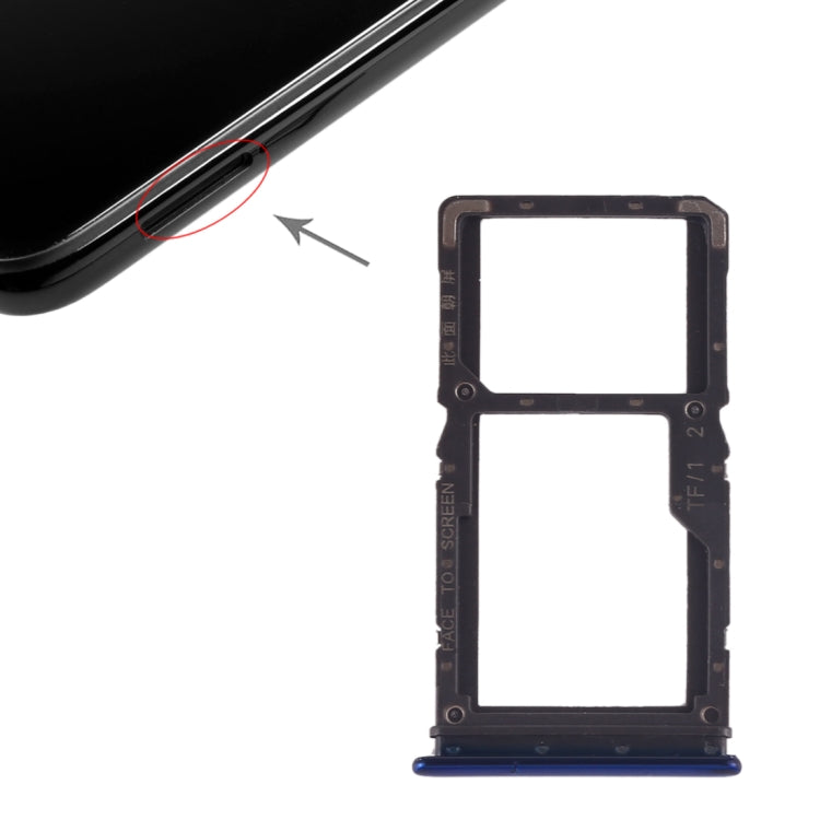 SIM Card Tray + SIM Card Tray / Micro SD Card Tray for Xiaomi Redmi Note 7 / Redmi Note 7 Pro(Blue) by buy2fix