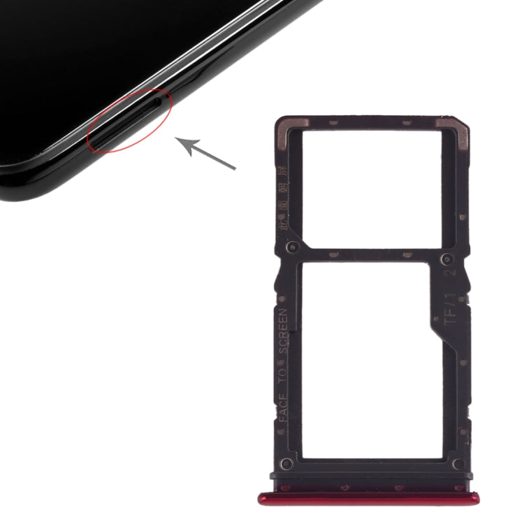 SIM Card Tray + SIM Card Tray / Micro SD Card Tray for Xiaomi Redmi Note 7 / Redmi Note 7 Pro(Red) by buy2fix
