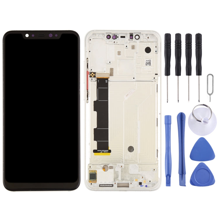 LCD Screen and Digitizer Full Assembly with Frame & Side Keys for Xiaomi Mi 8(Silver) - LCD Screen by buy2fix | Online Shopping UK | buy2fix