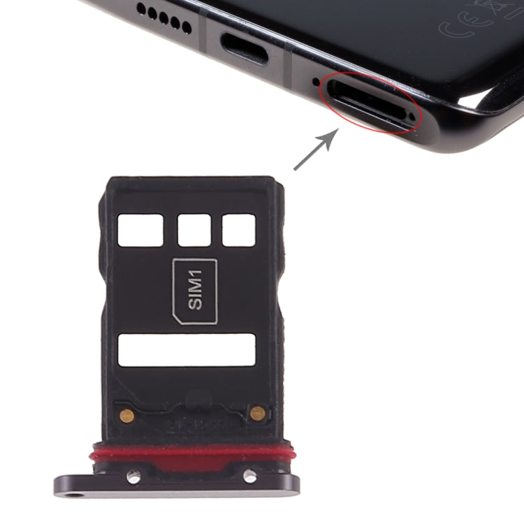 SIM Card Tray + NM Card Tray for Huawei P30 Pro(Black) by buy2fix