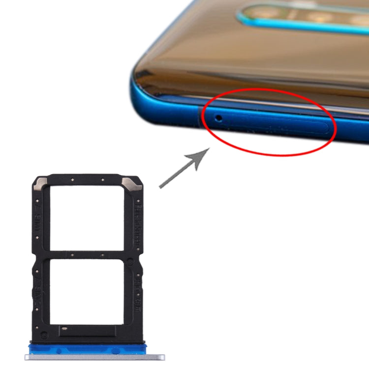 For OPPO Reno Ace SIM Card Tray + SIM Card Tray (Silver) - Card Tray by buy2fix | Online Shopping UK | buy2fix