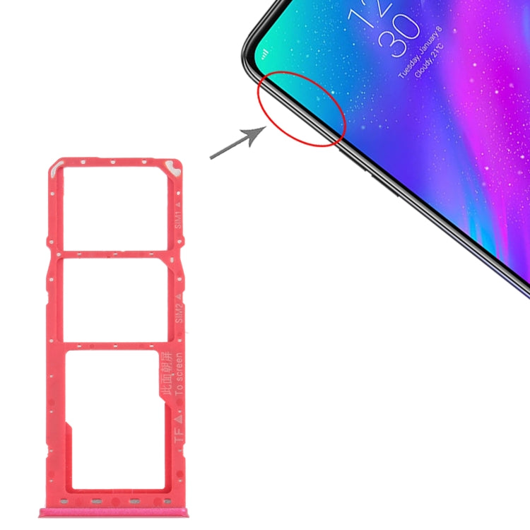 For OPPO Realme 3 SIM Card Tray + SIM Card Tray + Micro SD Card Tray (Red) by buy2fix