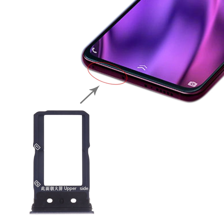 For Vivo NEX Dual Display SIM Card Tray + SIM Card Tray (Black) - Card Tray by buy2fix | Online Shopping UK | buy2fix