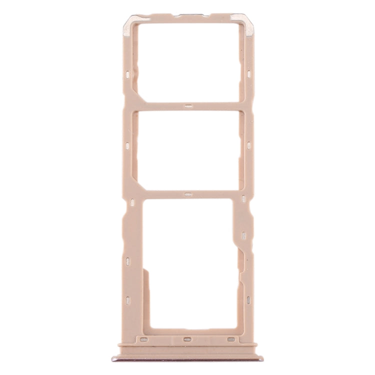 For vivo Y5s SIM Card Tray + SIM Card Tray + Micro SD Card Tray (Gold) - Card Tray by buy2fix | Online Shopping UK | buy2fix