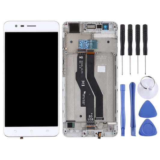 OEM LCD Screen for Asus Zenfone 3 Zoom ZE553KL Digitizer Full Assembly with Frame(White) by buy2fix