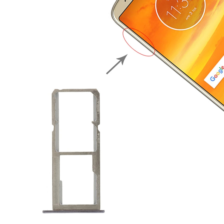 SIM Card Tray + SIM Card Tray + Micro SD Card Tray for Motorola Moto E5 Plus(Black) - Card Socket by buy2fix | Online Shopping UK | buy2fix